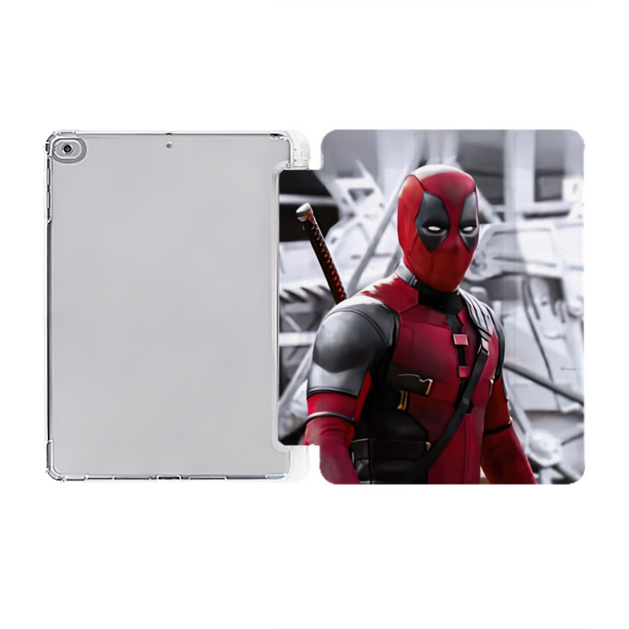 （画像用） Deadpool デッドプール IPad ケース ペン収納付き 三つ折りスタンド PUレザー×シリコン 対応機種9.5/10.5/10.9インチ